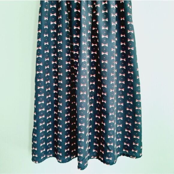 MAX C London Waist-Defined Knee Length Midi Dress Navy Blue Sz S - Picture 8 of 11